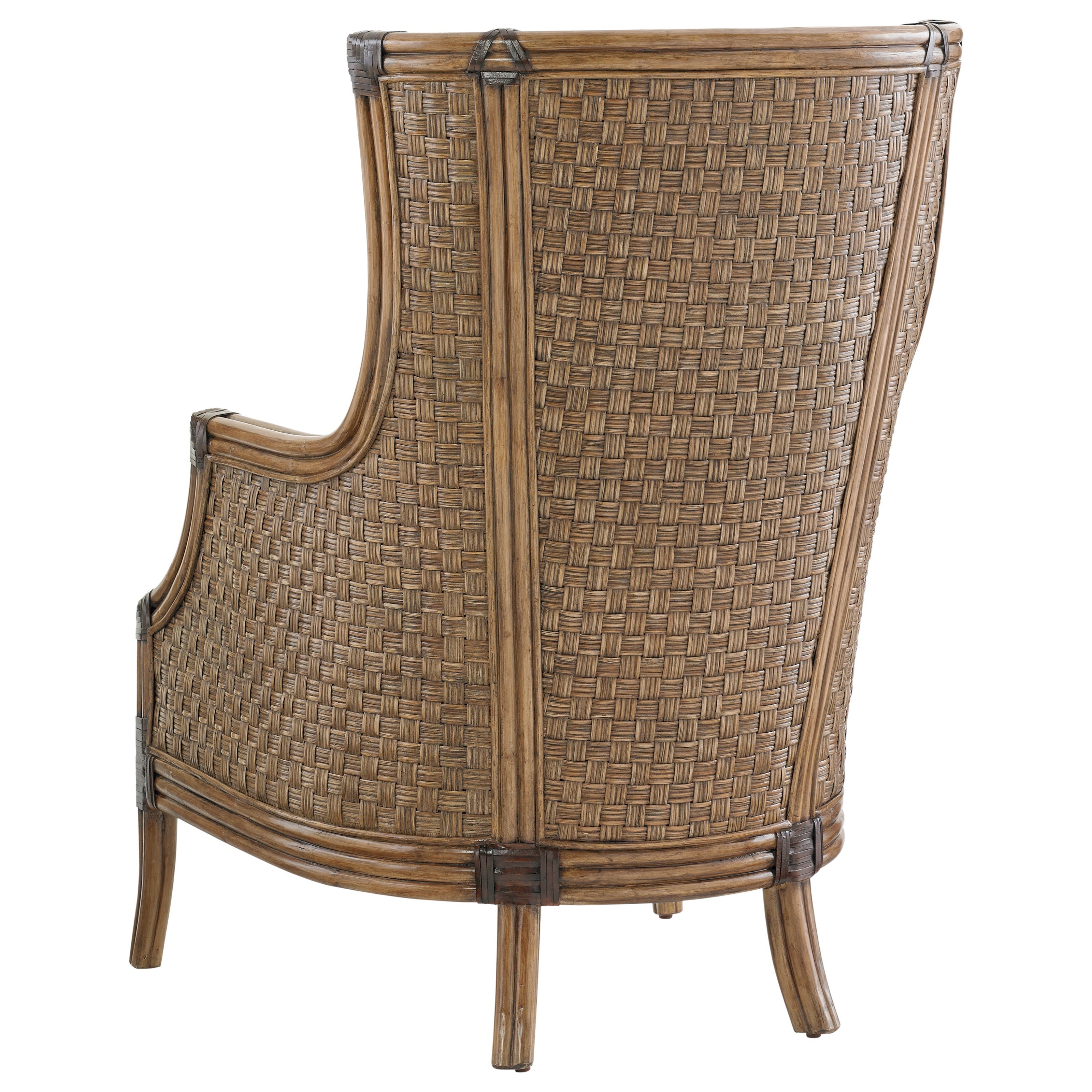 Tommy Bahama Home Twin Palms Coral Reef Upholstered Chair with Woven Split Rattan Frame